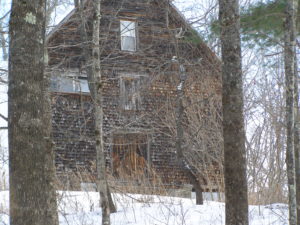 New England barn in winter